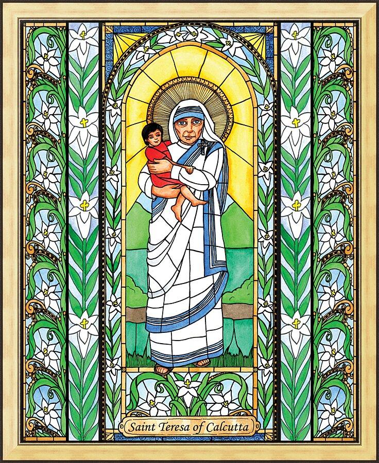 Wall Frame Gold - St. Teresa of Calcutta by Brenda Nippert - Trinity Stores