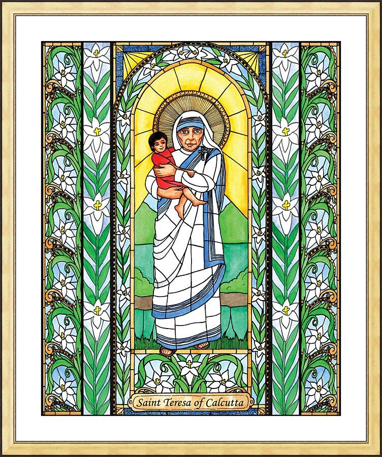 Wall Frame Gold, Matted - St. Teresa of Calcutta by Brenda Nippert - Trinity Stores