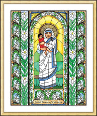Wall Frame Gold - St. Teresa of Calcutta by B. Nippert