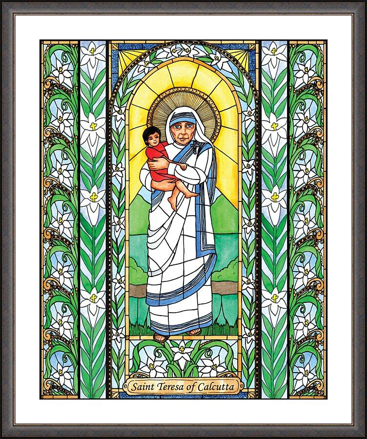 Wall Frame Espresso, Matted - St. Teresa of Calcutta by Brenda Nippert - Trinity Stores