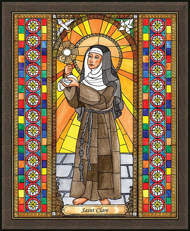 Wall Frame Espresso - St. Clare of Assisi by Brenda Nippert - Trinity Stores