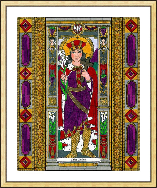 Wall Frame Gold, Matted - St. Casimir by Brenda Nippert - Trinity Stores