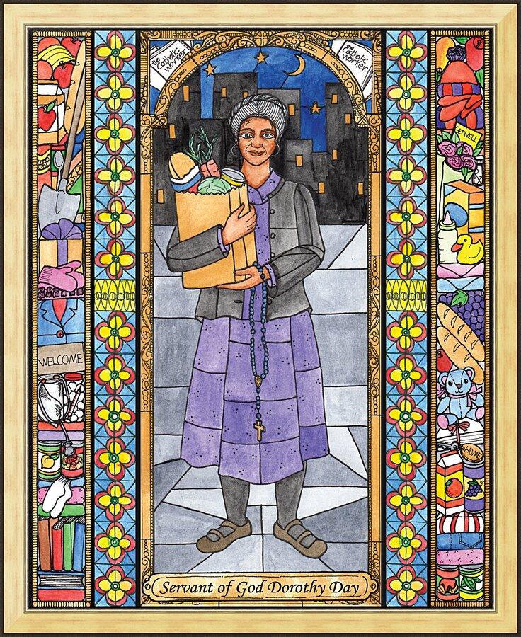 Wall Frame Gold - Dorothy Day, Servant of God by Brenda Nippert - Trinity Stores