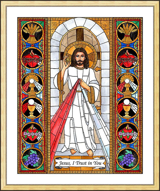 Wall Frame Gold, Matted - Divine Mercy by Brenda Nippert - Trinity Stores