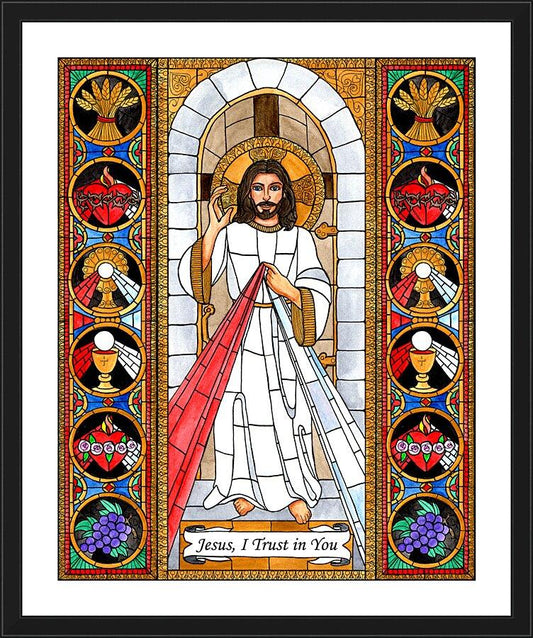 Wall Frame Black, Matted - Divine Mercy by Brenda Nippert - Trinity Stores
