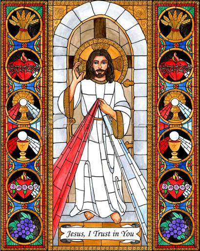 Wall Frame Espresso, Matted - Divine Mercy by Brenda Nippert - Trinity Stores