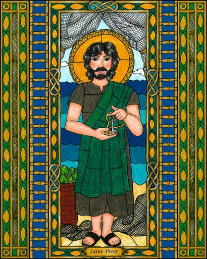 Wall Frame Gold, Matted - St. Peter by Brenda Nippert - Trinity Stores