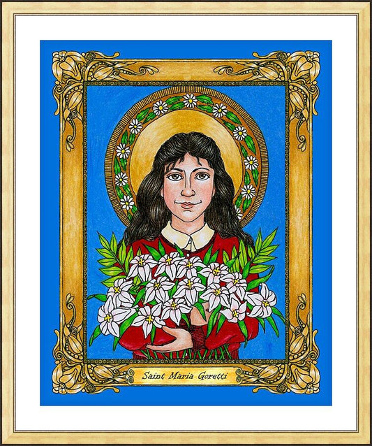 Wall Frame Gold, Matted - St. Maria Goretti  by Brenda Nippert - Trinity Stores