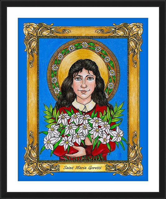 Wall Frame Black, Matted - St. Maria Goretti  by B. Nippert