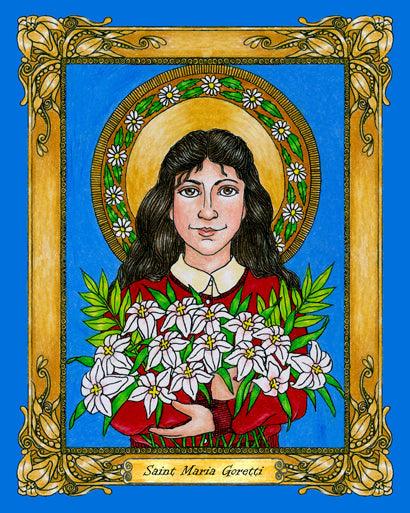 Wall Frame Black, Matted - St. Maria Goretti by Brenda Nippert - Trinity Stores