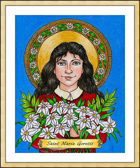 Wall Frame Gold, Matted - St. Maria Goretti by Brenda Nippert - Trinity Stores