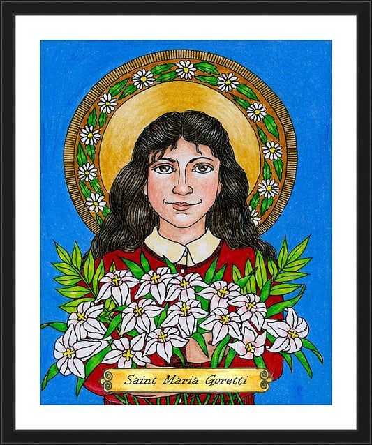 Wall Frame Black, Matted - St. Maria Goretti by Brenda Nippert - Trinity Stores