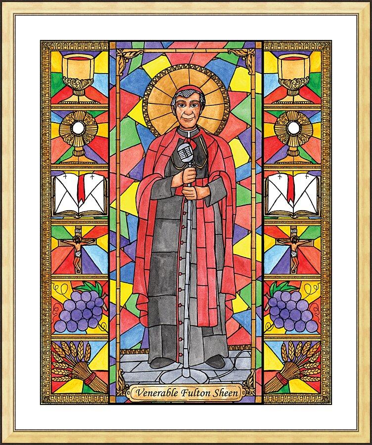 Wall Frame Gold, Matted - Ven. Fulton Sheen by Brenda Nippert - Trinity Stores