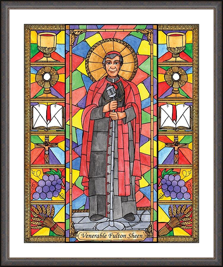 Wall Frame Espresso, Matted - Ven. Fulton Sheen by Brenda Nippert - Trinity Stores