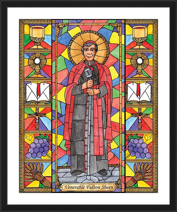 Wall Frame Black, Matted - Ven. Fulton Sheen by Brenda Nippert - Trinity Stores