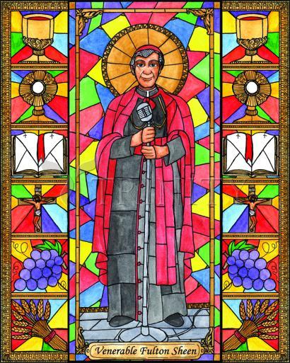 Wall Frame Espresso, Matted - Ven. Fulton Sheen by Brenda Nippert - Trinity Stores