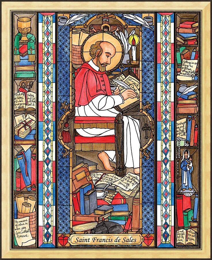 Wall Frame Gold - St. Francis de Sales by Brenda Nippert - Trinity Stores