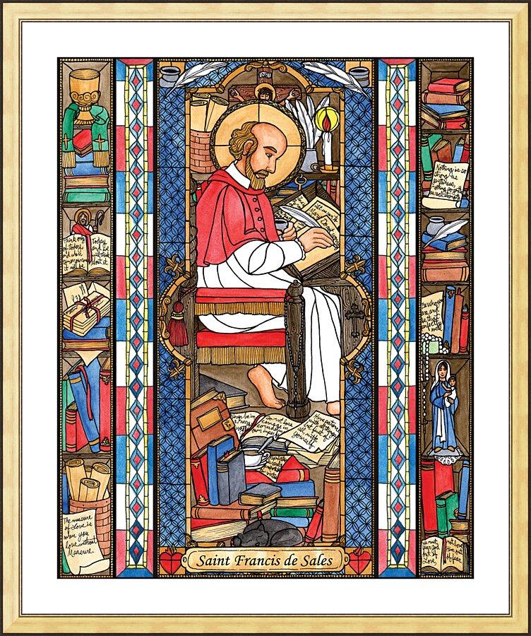 Wall Frame Gold, Matted - St. Francis de Sales by Brenda Nippert - Trinity Stores
