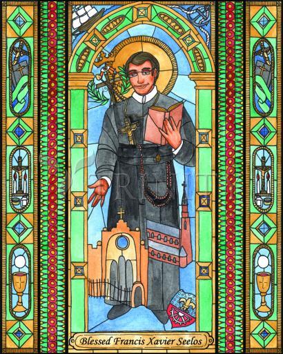Wall Frame Gold, Matted - Bl. Francis Xavier Seelos by Brenda Nippert - Trinity Stores