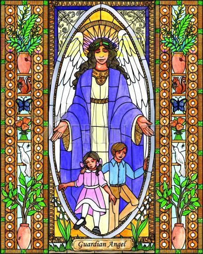Wall Frame Espresso, Matted - Guardian Angel by Brenda Nippert - Trinity Stores