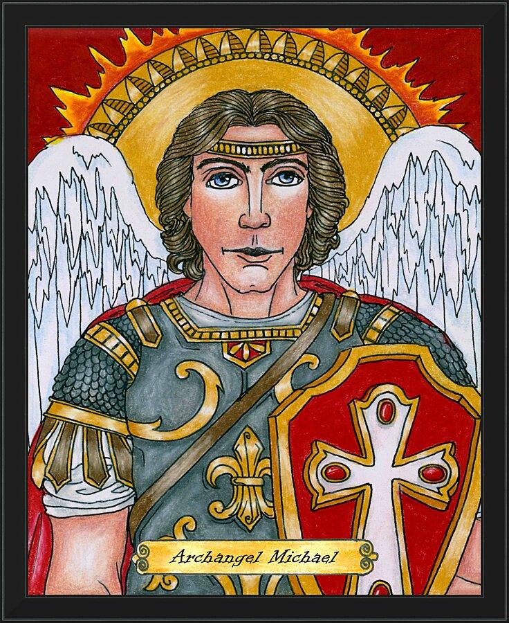 Wall Frame Black - St. Michael Archangel by Brenda Nippert - Trinity Stores