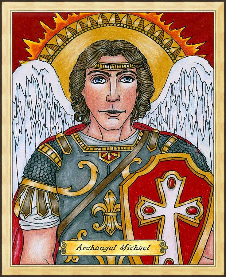 Wall Frame Gold - St. Michael Archangel by Brenda Nippert - Trinity Stores