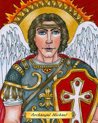 Wall Frame Gold, Matted - St. Michael Archangel by Brenda Nippert - Trinity Stores