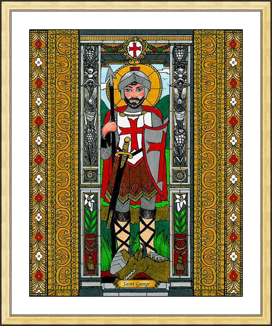 Wall Frame Gold, Matted - St. George of Lydda by Brenda Nippert - Trinity Stores