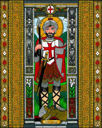 Wall Frame Espresso, Matted - St. George of Lydda by Brenda Nippert - Trinity Stores