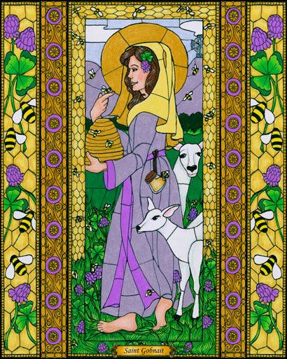 Wall Frame Espresso, Matted - St. Gobnait by Brenda Nippert - Trinity Stores