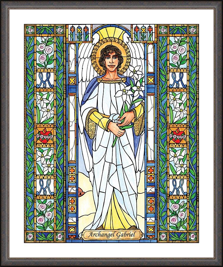 Wall Frame Espresso, Matted - St. Gabriel Archangel by Brenda Nippert - Trinity Stores