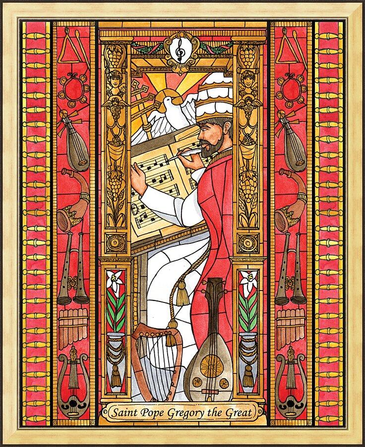 Wall Frame Gold - St. Gregory the Great by Brenda Nippert - Trinity Stores