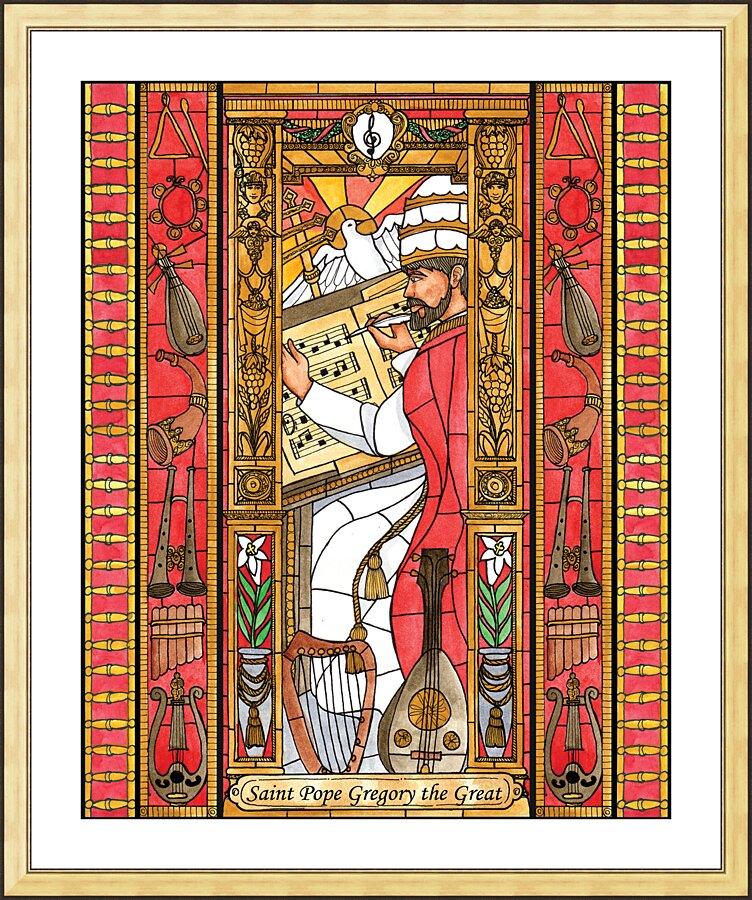 Wall Frame Gold, Matted - St. Gregory the Great by Brenda Nippert - Trinity Stores
