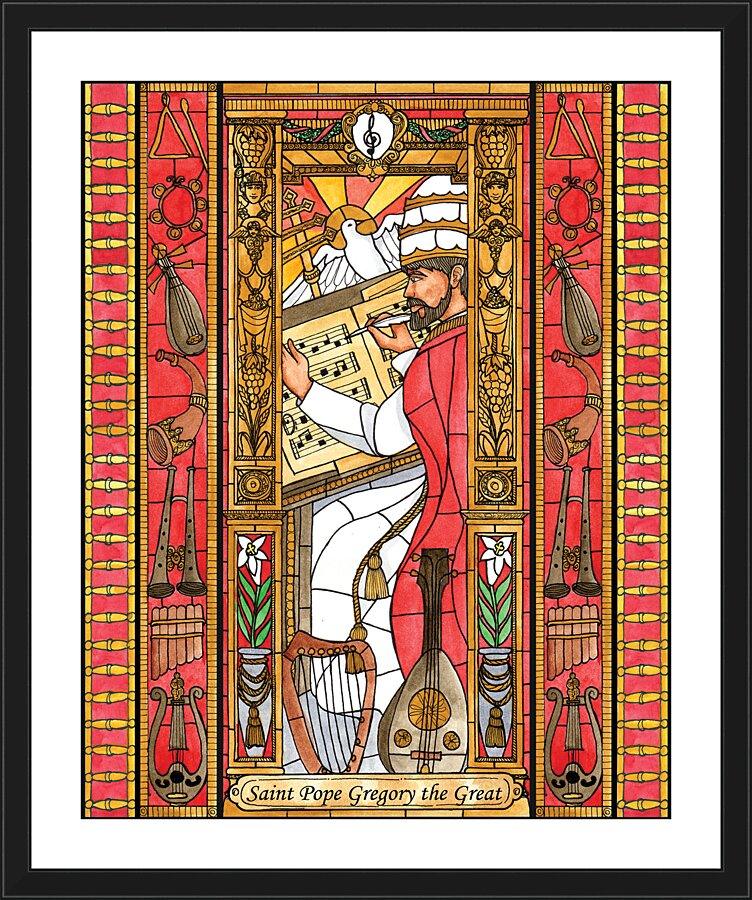 Wall Frame Black, Matted - St. Gregory the Great by Brenda Nippert - Trinity Stores