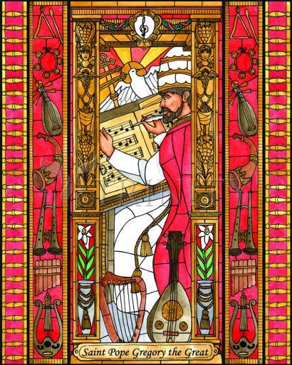 Wall Frame Black, Matted - St. Gregory the Great by Brenda Nippert - Trinity Stores