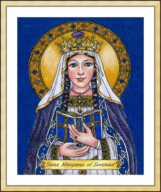 Wall Frame Gold, Matted - St. Margaret of Scotland by Brenda Nippert - Trinity Stores