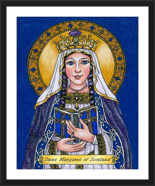Wall Frame Black, Matted - St. Margaret of Scotland by Brenda Nippert - Trinity Stores