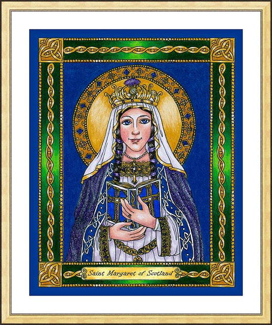 Wall Frame Gold, Matted - St. Margaret of Scotland by Brenda Nippert - Trinity Stores