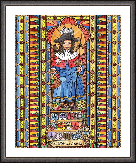 Wall Frame Espresso, Matted - Holy Child of Atocha by Brenda Nippert - Trinity Stores