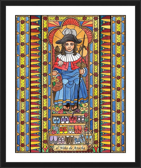 Wall Frame Black, Matted - Holy Child of Atocha by Brenda Nippert - Trinity Stores