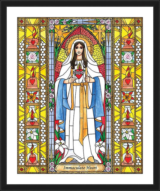 Wall Frame Black, Matted - Immaculate Heart of Mary by B. Nippert