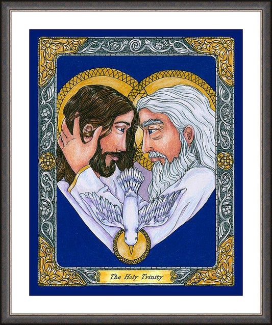 Wall Frame Espresso, Matted - Holy Trinity by Brenda Nippert - Trinity Stores