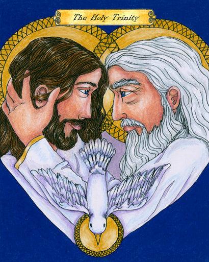 Wall Frame Espresso, Matted - Holy Trinity by Brenda Nippert - Trinity Stores