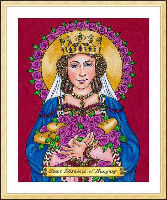 Wall Frame Gold, Matted - St. Elizabeth of Hungary by Brenda Nippert - Trinity Stores