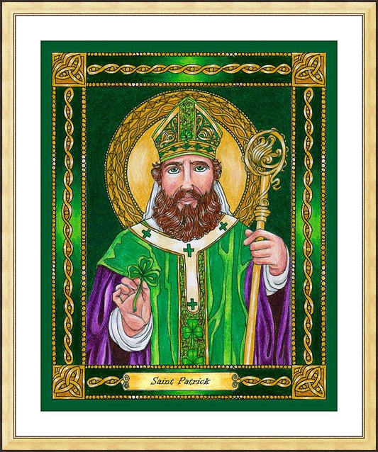 Wall Frame Gold, Matted - St. Patrick by Brenda Nippert - Trinity Stores