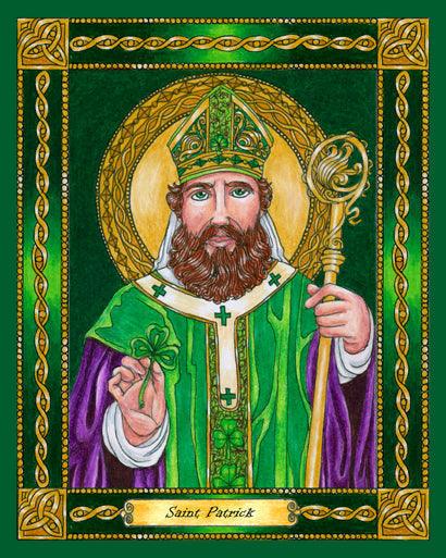 Wall Frame Black, Matted - St. Patrick by Brenda Nippert - Trinity Stores