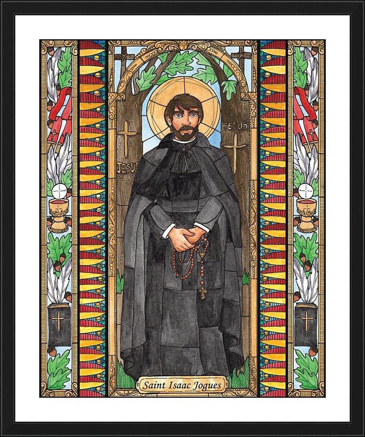 Wall Frame Black, Matted - St. Isaac Jogues by Brenda Nippert - Trinity Stores