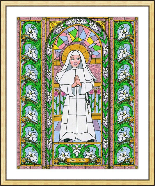 Wall Frame Gold, Matted - St. Imelda by Brenda Nippert - Trinity Stores