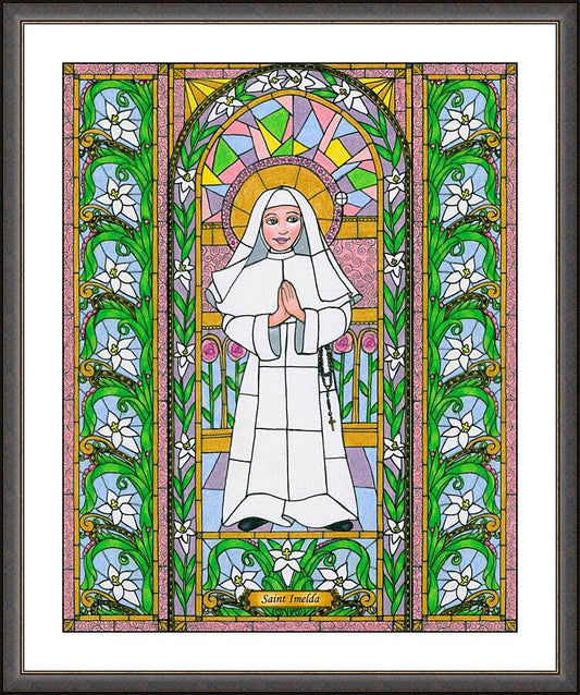 Wall Frame Espresso, Matted - St. Imelda by Brenda Nippert - Trinity Stores