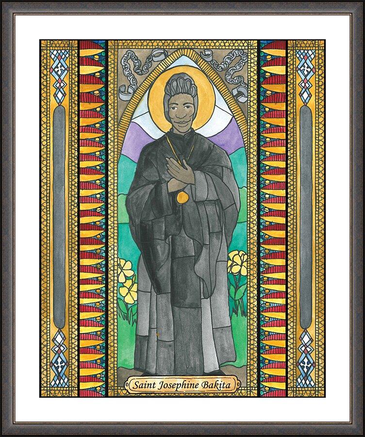 Wall Frame Espresso, Matted - St. Josephine Bakhita by Brenda Nippert - Trinity Stores